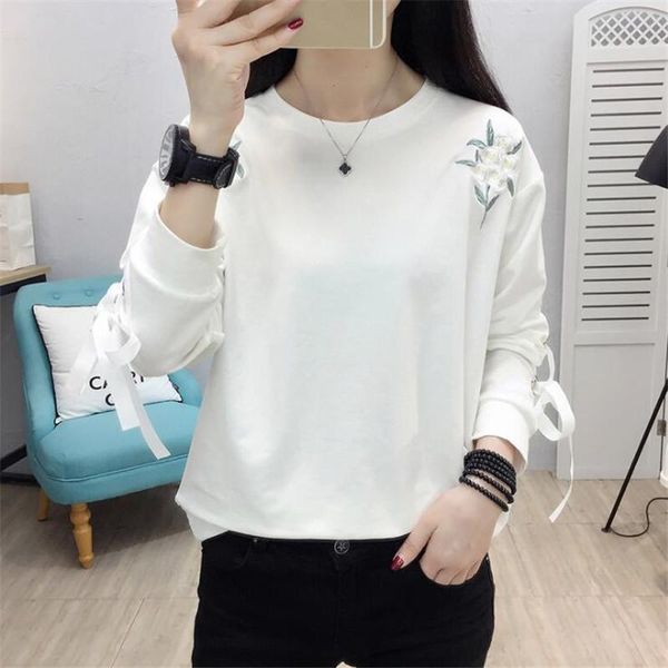 women's hoodies & sweatshirts korean style ribbon decoration jumper sweatshirt hoodie spring girl women long sleeve flower embroidery t, Black
women's hoodies & sweatshirts korean style ribbon decoration jumper sweatshirt hoodie spring girl women long sleeve flower embroidery t, Black