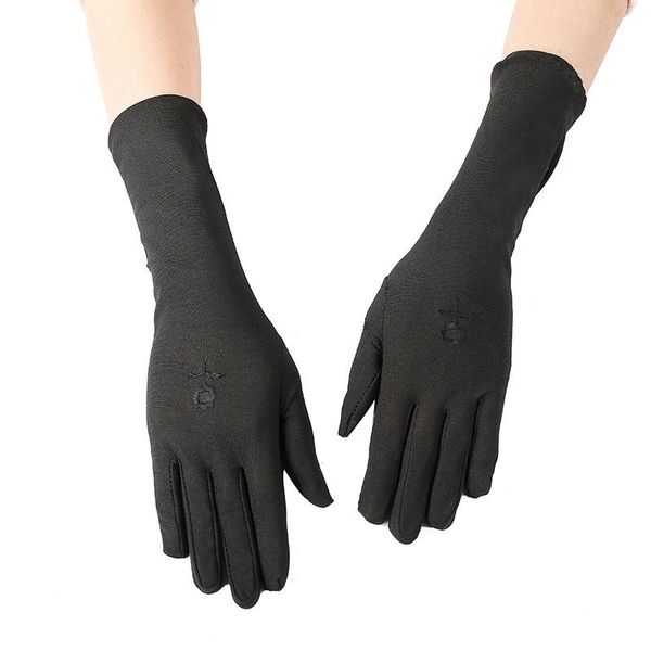 five fingers gloves 1 pair sunscreen women embroidered flowers driving summer solid color medium style female thin wrist mitten, Blue;gray
five fingers gloves 1 pair sunscreen women embroidered flowers driving summer solid color medium style female thin wrist mitten, Blue;gray