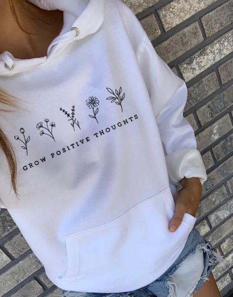 women's hoodies & sweatshirts grow positive thoughts hoody natural inspiration letter graphic print 100%cotton pullovers, Black
women's hoodies & sweatshirts grow positive thoughts hoody natural inspiration letter graphic print 100%cotton pullovers, Black