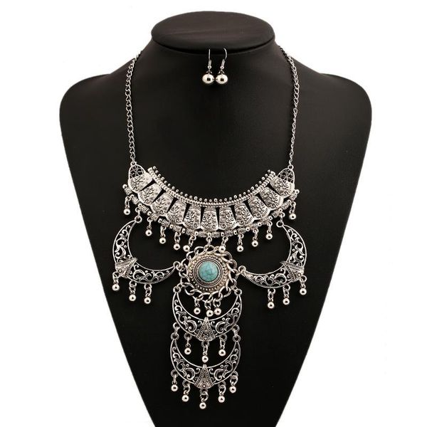 pendant necklaces lzhlq statement bohemia blue stone vintage hollow maxi jewelry 2021 trendy bead carving women plated necklace, Silver
pendant necklaces lzhlq statement bohemia blue stone vintage hollow maxi jewelry 2021 trendy bead carving women plated necklace, Silver