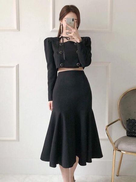 two piece dress piece set consisting of mermaid coat and skirt, suitable for women, autumn 2021, White
two piece dress piece set consisting of mermaid coat and skirt, suitable for women, autumn 2021, White