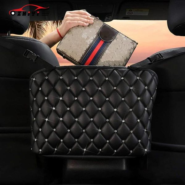 car organizer leather storage pockets between seats, bags, universal diamond-studded hanging and finishing
car organizer leather storage pockets between seats, bags, universal diamond-studded hanging and finishing