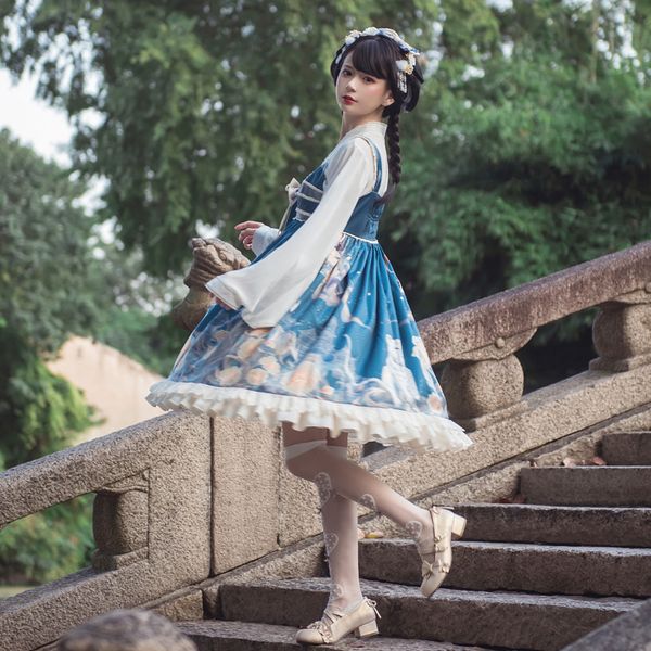 luxury casual dresses flower feast genuine chine style high waist jsk suspender drs lolita drs, Black;gray
luxury casual dresses flower feast genuine chine style high waist jsk suspender drs lolita drs, Black;gray