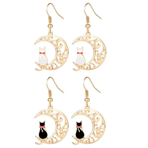 dangle & chandelier cute kitten hollow moon earrings. cartoon meow star people animal shape oil drop eardrops girl women party wear fashion, Silver
dangle & chandelier cute kitten hollow moon earrings. cartoon meow star people animal shape oil drop eardrops girl women party wear fashion, Silver