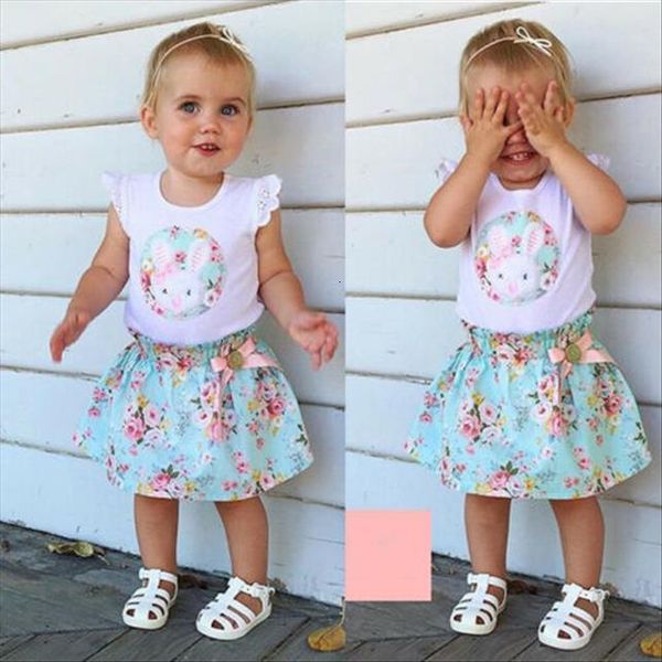 2pcs kids baby girls summer outfits sleeveless rabbit floral skirts clothes sets children kid girl cute clothing, White
2pcs kids baby girls summer outfits sleeveless rabbit floral skirts clothes sets children kid girl cute clothing, White