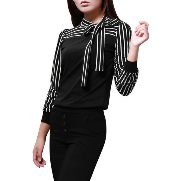 women's blouses & shirts women summer vintage bow striped blouse long sleeve shirt camisas femininas female fashion chiffon 2021, White
women's blouses & shirts women summer vintage bow striped blouse long sleeve shirt camisas femininas female fashion chiffon 2021, White