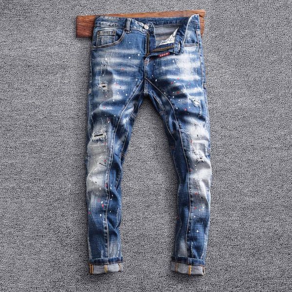 men's jeans street style fashion men retro light blue elastic slim fit ripped spliced designer hip hop splashed biker pants
men's jeans street style fashion men retro light blue elastic slim fit ripped spliced designer hip hop splashed biker pants