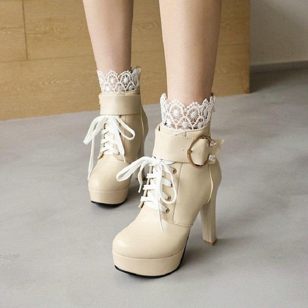 boots sianie tianie winter lady shoes wedding bride pumps lace borders lace-up big buckle strap platform high heels ankle, Black
boots sianie tianie winter lady shoes wedding bride pumps lace borders lace-up big buckle strap platform high heels ankle, Black