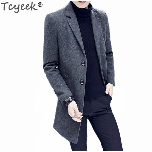 men's wool & blends tcyeek jackets 2021 autumn coat thick warm winter overcoat slim fit trench coats male casual long jacket erkek mont, Black
men's wool & blends tcyeek jackets 2021 autumn coat thick warm winter overcoat slim fit trench coats male casual long jacket erkek mont, Black