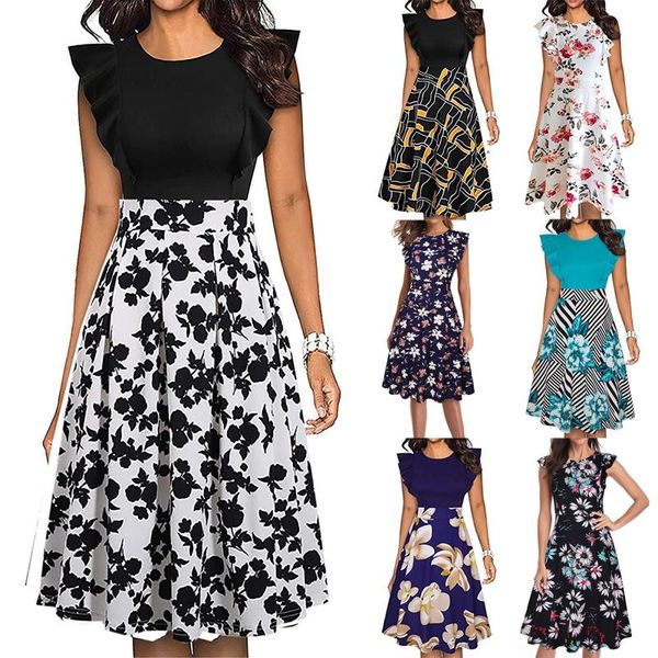 casual dresses spring and summer women's patchwork short-sleeved slim print retro dress for women vestidos de mujer robe femme, Black;gray
casual dresses spring and summer women's patchwork short-sleeved slim print retro dress for women vestidos de mujer robe femme, Black;gray