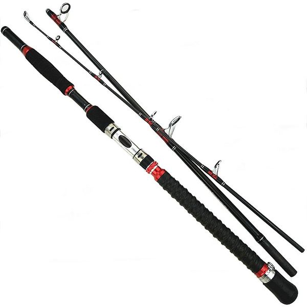 xh power strong trolling rod 1.8m 1.95m 2.1m carbon boat fishing rod spinning jigging 3 sections very hard fast action rods
