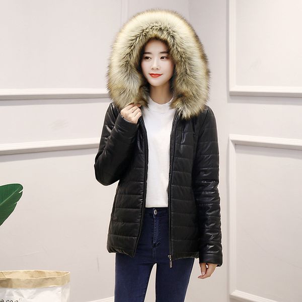2021 new black jacket pu leather casual faux fur hooded short slim outwear for ladies women warm light winter coat b2sg
2021 new black jacket pu leather casual faux fur hooded short slim outwear for ladies women warm light winter coat b2sg