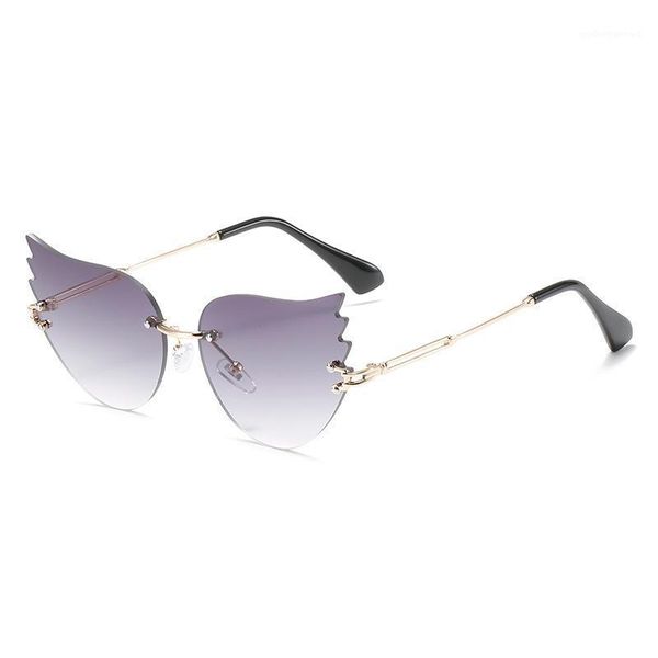sunglasses fashipn cat eye women fire shape sunglass vintage female rimless brand design eyewear gradient shades uv400 sun glass, White;black
sunglasses fashipn cat eye women fire shape sunglass vintage female rimless brand design eyewear gradient shades uv400 sun glass, White;black