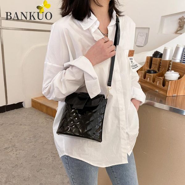 bankuo tote bag fashion patent leather women's designer handbag chain shoulder crossbody bag c271