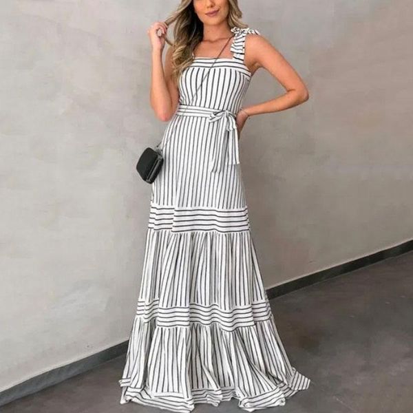 casual dresses 2021 summer maxi striped dress women long party ladies floor length spaghetti strap bow pleated elegant for, Black;gray
casual dresses 2021 summer maxi striped dress women long party ladies floor length spaghetti strap bow pleated elegant for, Black;gray