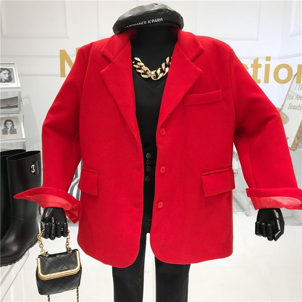 loose temperature and thick female suit tweed red coat zo3s, White;black
loose temperature and thick female suit tweed red coat zo3s, White;black
