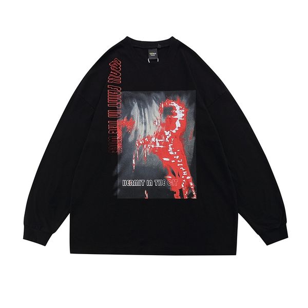2021 autumn new street long sleeve t-shirt hoodie round neck pullover men's sweater, Black
2021 autumn new street long sleeve t-shirt hoodie round neck pullover men's sweater, Black