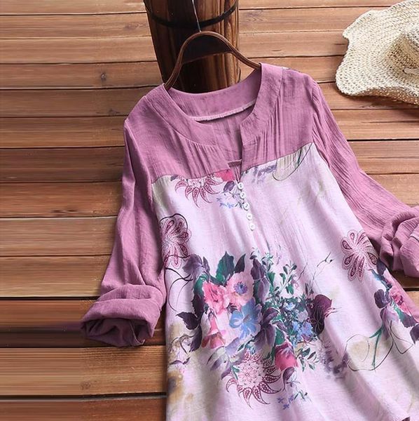 women blouse vintage v neck floral printing patch long sleeve blouse womens and blouses blusas mujer de moda 2021 new, White
women blouse vintage v neck floral printing patch long sleeve blouse womens and blouses blusas mujer de moda 2021 new, White