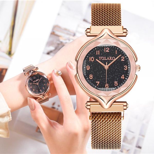 wristwatches women's watches fashion starry sky ladies watch gold stainless steel magnetic buckle mesh strap female quartz cloc, Slivery;brown
wristwatches women's watches fashion starry sky ladies watch gold stainless steel magnetic buckle mesh strap female quartz cloc, Slivery;brown
