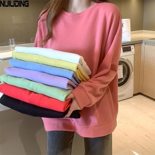 nijiuidng autumn long sleeve casual cotton women's solid loose o-neck pullover polyester student sweatshirts female 201126, Black
nijiuidng autumn long sleeve casual cotton women's solid loose o-neck pullover polyester student sweatshirts female 201126, Black