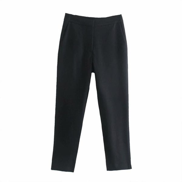 women's pants & capris za women 2021 chic fashion black vintage high elastic waist zipper female ankle trousers pantalones mujer, Black;white
women's pants & capris za women 2021 chic fashion black vintage high elastic waist zipper female ankle trousers pantalones mujer, Black;white