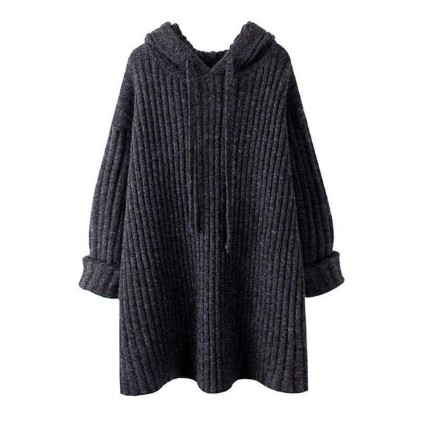 women's sweaters autumn and winter 2021 sweater female loose in the long section of knitted women, White;black
women's sweaters autumn and winter 2021 sweater female loose in the long section of knitted women, White;black