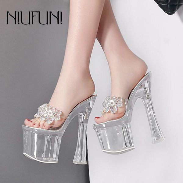 18cm super high heel women's shoes transparent crystal with rhinestone one-word slippers open toes beaded female sandals lady, Black
18cm super high heel women's shoes transparent crystal with rhinestone one-word slippers open toes beaded female sandals lady, Black