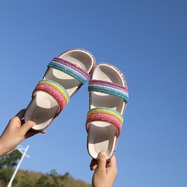 slippers 2021 rainbow women shoes woman non-slip fashion beach vacation flat thick bottom casual plus size 41, Black
slippers 2021 rainbow women shoes woman non-slip fashion beach vacation flat thick bottom casual plus size 41, Black
