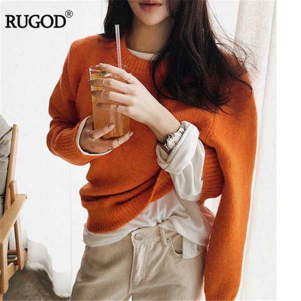 women's sweaters rugod korean sweet color women sweater and pullover 2021 autumn winter o neck long sleeve soft knitted warm coat, White;black 
women's sweaters rugod korean sweet color women sweater and pullover 2021 autumn winter o neck long sleeve soft knitted warm coat, White;black