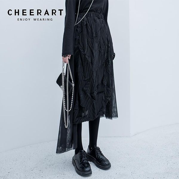 skirts cheerart 2021 runway skirt black patchwork mesh elastic high waist asymmetric drape fashion designer
skirts cheerart 2021 runway skirt black patchwork mesh elastic high waist asymmetric drape fashion designer