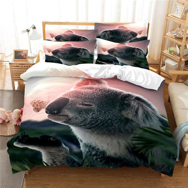 bedding sets koala 3d set duvet cover bed cotton bedroom