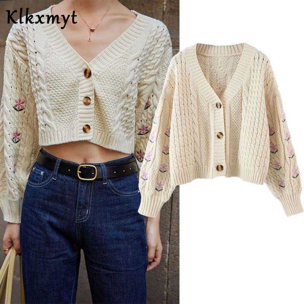 klkxmyt za women fashion flower embroidery knitted cardigan sweater vintage lantern sleeve female outerwear chic 210527, White
klkxmyt za women fashion flower embroidery knitted cardigan sweater vintage lantern sleeve female outerwear chic 210527, White