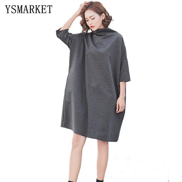 casual dresses ysmarket fashion korean autumn dress solid color batwing sleeve semi-high collar loose large size women, Black;gray
casual dresses ysmarket fashion korean autumn dress solid color batwing sleeve semi-high collar loose large size women, Black;gray