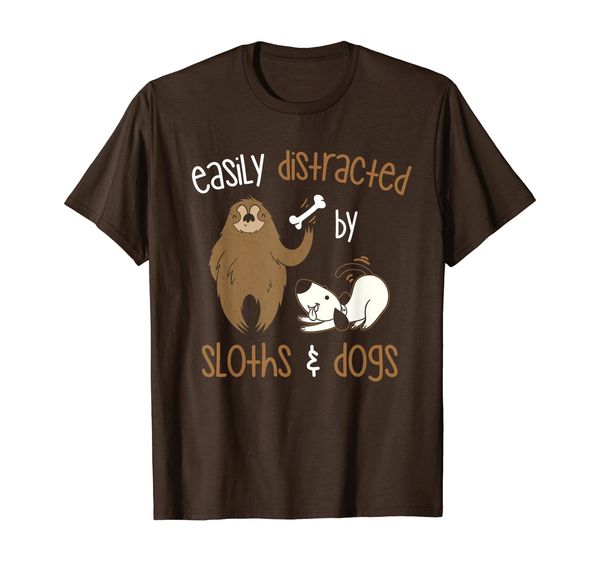 

Easily Distracted By Sloths And Dogs Tshirt Sloth Lover Gift T-Shirt, Mainly pictures