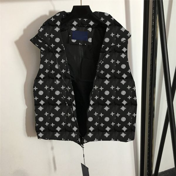 stylish double letter printed down vests autumn winter warm feather coats women thick cotton vest with tags, Black;white
stylish double letter printed down vests autumn winter warm feather coats women thick cotton vest with tags, Black;white