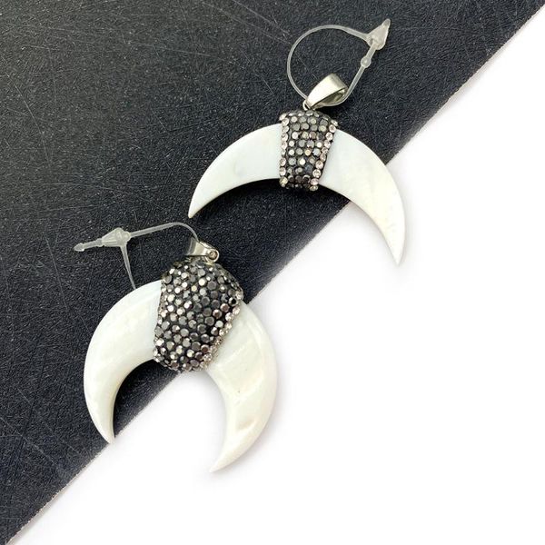 charms moon shape pendant necklace natural freshwater shell material white diamond diy handmade exquisite jewelry accessories, Bronze;silver
charms moon shape pendant necklace natural freshwater shell material white diamond diy handmade exquisite jewelry accessories, Bronze;silver