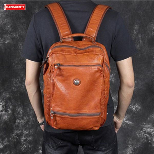backpack men's shoulder bag lapmale travel computer backpacks retro vegetable tanned leather first layer
backpack men's shoulder bag lapmale travel computer backpacks retro vegetable tanned leather first layer