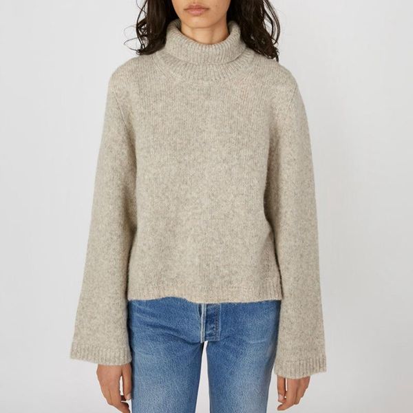 women's sweaters women sweater nordic style 2021 autumn and winter pile neck loose profile, White;black
women's sweaters women sweater nordic style 2021 autumn and winter pile neck loose profile, White;black