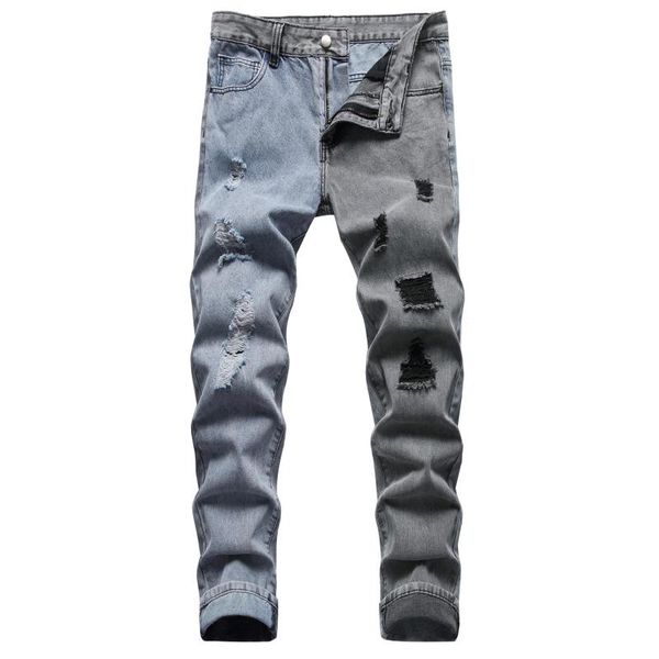 men's jeans slim feet pants trendy brand black trousers korean style summer thin section, Blue
men's jeans slim feet pants trendy brand black trousers korean style summer thin section, Blue