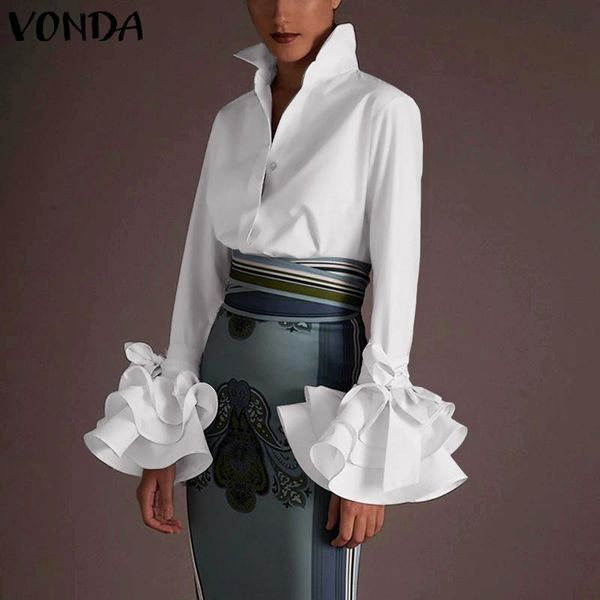 women's polos women shirts vonda 2021 spring summer turn-down collar flare sleeve party office shirt casual plus size blusas 5xl, White
women's polos women shirts vonda 2021 spring summer turn-down collar flare sleeve party office shirt casual plus size blusas 5xl, White