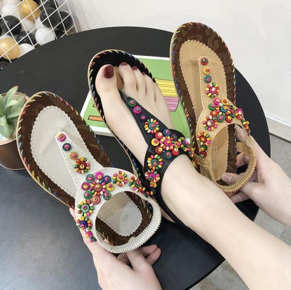 sandals women 2021 women's shoes spring bohemian flip flops flat ladies beaded beach, Black
sandals women 2021 women's shoes spring bohemian flip flops flat ladies beaded beach, Black
