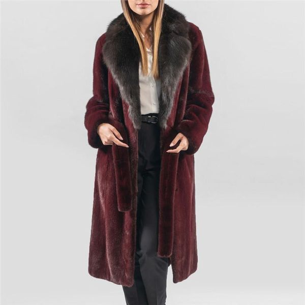 women's fur & faux women long real mink coat with collar fashion 2021 full pelt genuine coats belt, Black
women's fur & faux women long real mink coat with collar fashion 2021 full pelt genuine coats belt, Black