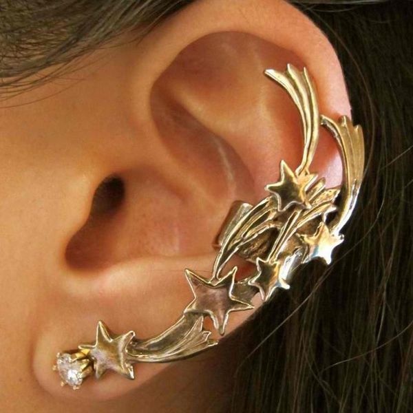 clip-on & screw back fashion punk jewelry clip earrings for women vintage gold metal meteor star ear cuff with piercing boucle d'oreill, Silver
clip-on & screw back fashion punk jewelry clip earrings for women vintage gold metal meteor star ear cuff with piercing boucle d'oreill, Silver
