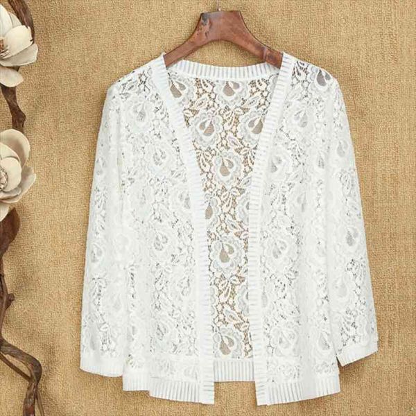 fashion summer women hollow out lace crochet blouses long sleeve cardigan sun protection shirt plus size, White
fashion summer women hollow out lace crochet blouses long sleeve cardigan sun protection shirt plus size, White
