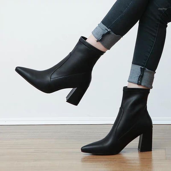boots pointed stretch women spring and autumn thick with short high heel leather black socks1
boots pointed stretch women spring and autumn thick with short high heel leather black socks1