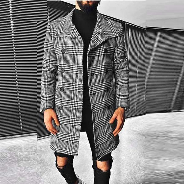 men's suits & blazers casual lapel button plaid double-breasted jacket coat autumn print long cardigan winter sleeve warm outwear, White;black
men's suits & blazers casual lapel button plaid double-breasted jacket coat autumn print long cardigan winter sleeve warm outwear, White;black