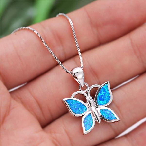 pendant necklaces cute butterfly necklace blue fire opal stone vintage silver color chain animal for women boho jewelry
pendant necklaces cute butterfly necklace blue fire opal stone vintage silver color chain animal for women boho jewelry