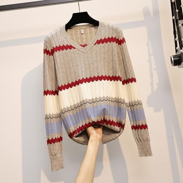 women's sweaters plus size 4xl retro knitted for women v-neck pullovers long sleeve simple casual loose autumn winter chic sweater, White;black
women's sweaters plus size 4xl retro knitted for women v-neck pullovers long sleeve simple casual loose autumn winter chic sweater, White;black
