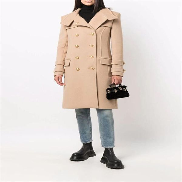 women's wool & blends coat stand-up collar double breasted slim solid medium length jjacket 2021 autumn winter ladies overcoat g1526, Black
women's wool & blends coat stand-up collar double breasted slim solid medium length jjacket 2021 autumn winter ladies overcoat g1526, Black