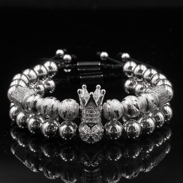 men starlight luxury men bracelet pave bracelet beads charms ball crown copper zirconia 2pcs/set bangles for cubic jewelry qaetl, Silver
men starlight luxury men bracelet pave bracelet beads charms ball crown copper zirconia 2pcs/set bangles for cubic jewelry qaetl, Silver